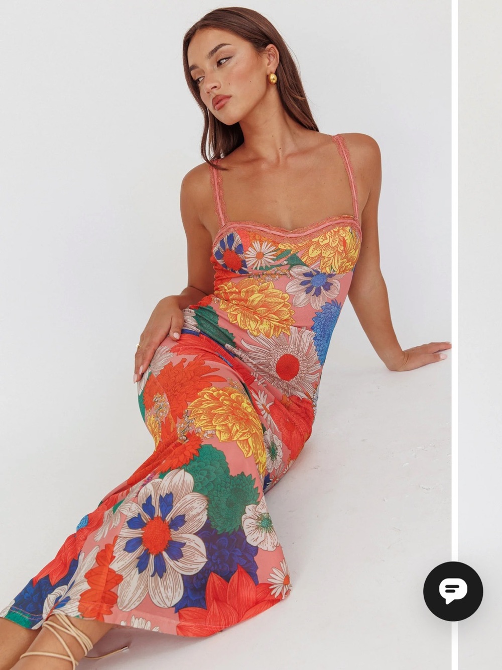 Saints and Secrets Lace Maxi Dress Floral (Selfie Leslie)
